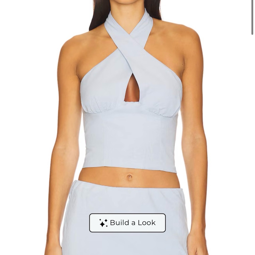REVOLVE Light Blue Halter Neck Top